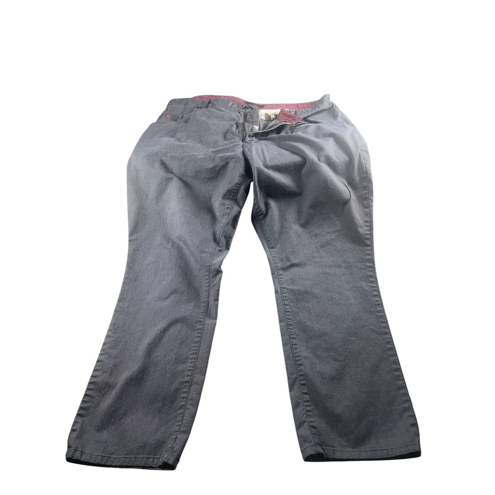 Robert Graham Men's Pants 40x34 Gray Cotton Stretch Straight  Chino Dress Casual